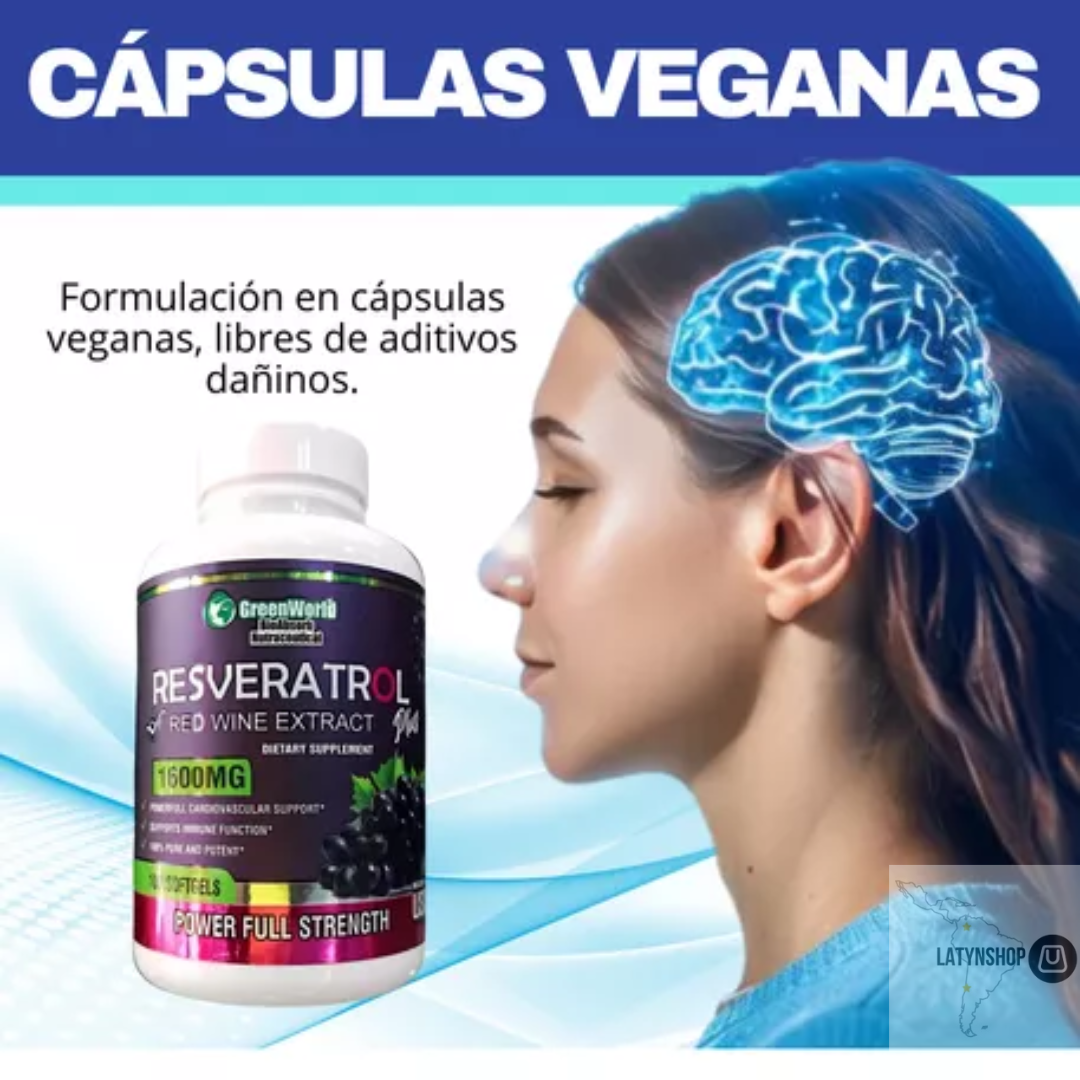 RESVERATROL™ 1600 mg - El Secreto para Combatir el Envejecimiento - 100Caps - GRAN OFERTA 3 X 2 🔥🔥