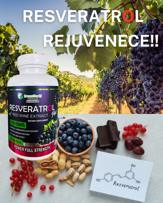 RESVERATROL™ 1600 mg - El Secreto para Combatir el Envejecimiento - 100Caps - GRAN OFERTA 3 X 2 🔥🔥